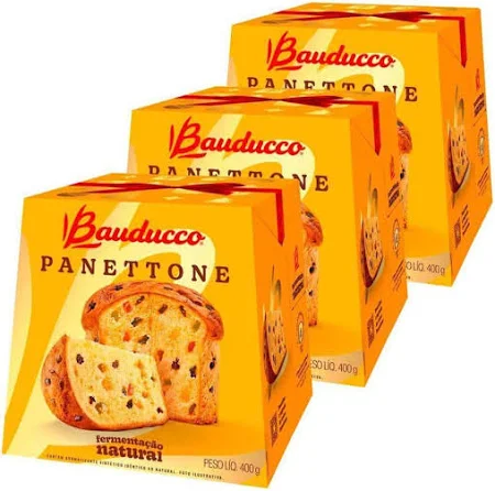 Panetone Bauducco Tradicional Frutas 3 Panettones De 400g