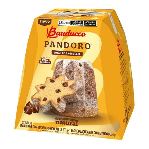 Caixa Bauducco Pandoro com Gotas de Chocolate 500g
